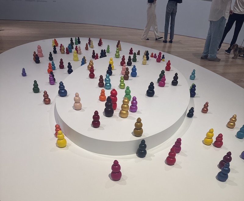 photo of a 100 ceramic kong dog toys on display at the whitney's biennial