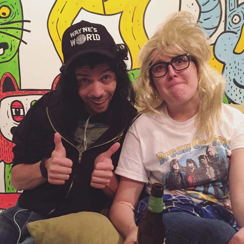 photo of juan as wayne and me as garth
