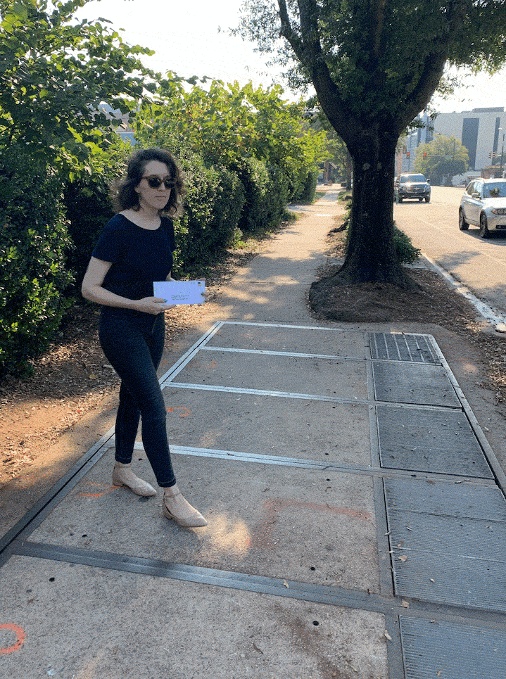 animated gif of my walking to a postal box and putting an envelope inside