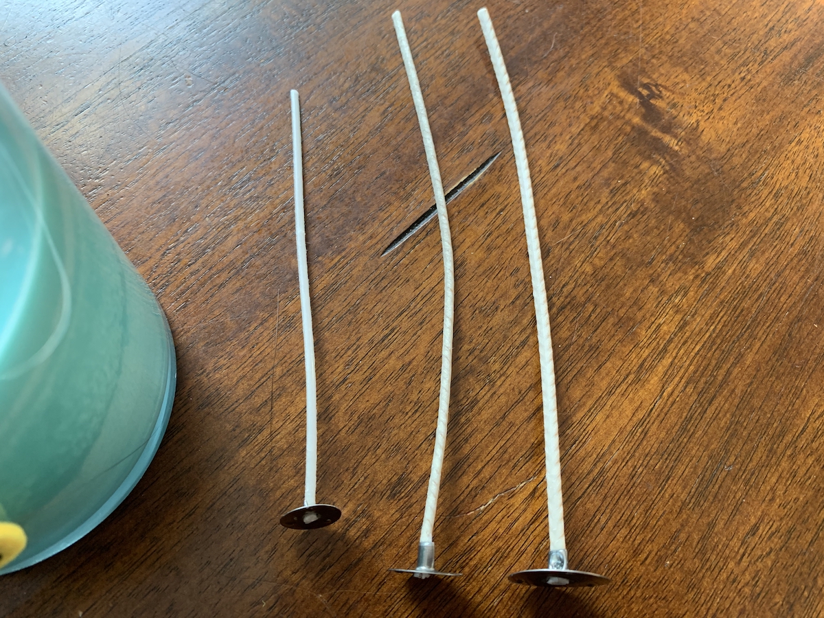 three differently sized wicks